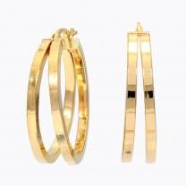 Tyla double square tube hoop earrings