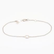 Rosebud hexagon rose cut white diamond bezel set bracelet