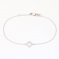 Clover white diamond bracelet