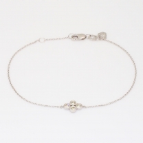 Quarta round-cut white diamond bezel set bracelet