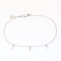 Cardinal three-stone oval-cut white diamond bracelet