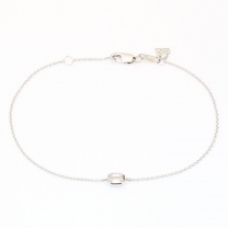 Sparkling emerald-cut white diamond bracelet
