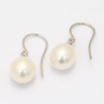 Micah white pearl drop hook earrings