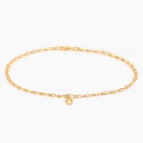 Othello 25cm oval figaro heart charm anklet