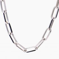 Influence 45cm 9 karat white gold paperclip chain