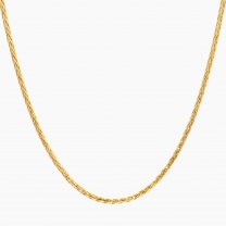 45cm 9 karat yellow gold wheat link chain