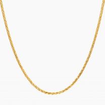 45cm 9 karat yellow gold wheat link chain