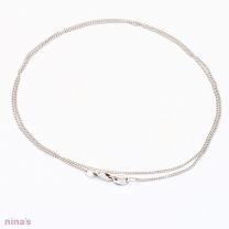45cm 9 karat white gold diamond cut curb chain