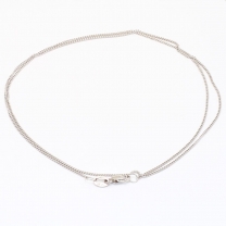 45cm 18 karat white gold diamond cut curb chain