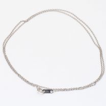 45cm 18 karat white gold trace chain