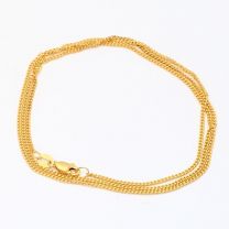 55cm 9 karat yellow diamond cut curb chain
