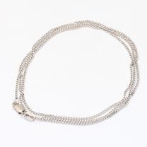 55cm 9 karat white gold diamond cut curb chain