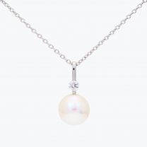 NXT Caspian white fresh water pearl and white diamond necklace
