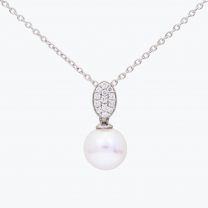 NXT Moana white fresh water pearl and white diamond necklace