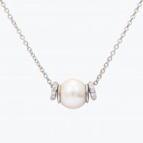 NXT Carrie white fresh water pearl and white diamond necklace