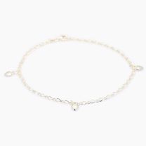 Othello 25cm oval figaro heart charm anklet