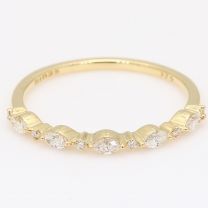 Calyx marquise and round cut white diamond stackable ring