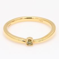 Egret round cut green diamond stackable ring