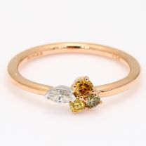 Strelitzia marquise-cut white and coloured diamond cluster ring