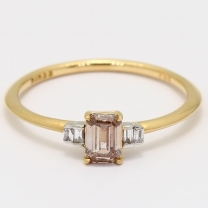 Millie emerald-cut champagne and white diamond ring