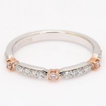 Ternary Argyle pink and white diamond wedding ring