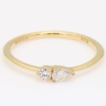 Calerry pear-cut white diamond stackable ring