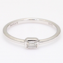 Emerald Armada emerald cut white diamond stackable ring