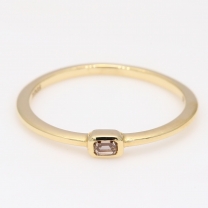 Emerald Armada emerald-cut champagne diamond stackable ring