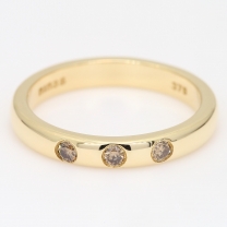 Trilogy champagne diamond three-stone ring