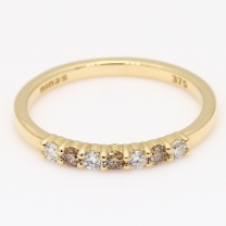 Motif champagne and white diamond ring