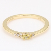 Meteora pear-cut yellow and white diamond stackable ring