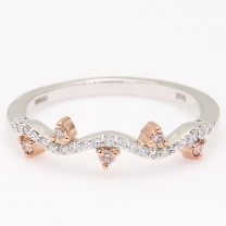 Raya white and Argyle champagne diamond ring