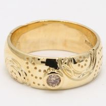 Oasis champagne diamond etched ring