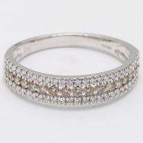 Leah Champagne and White Diamond Ring