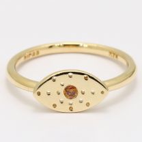 Amulet orange diamond stackable ring