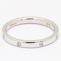 Bengal white diamond stackable ring