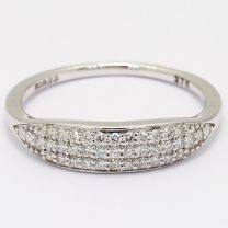 Hex white diamond stackable ring