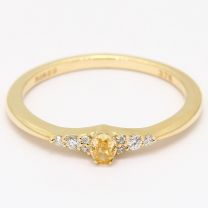 Charlotte oval cut fancy yellow diamond stackable ring