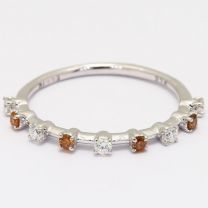 Collide orange and white diamond stackable ring