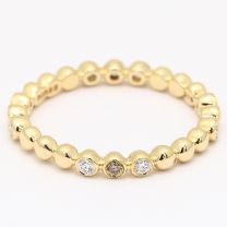 Strand champagne and white diamond stackable ring
