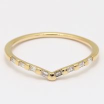 Wish white baguette diamond stackable ring