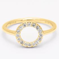 Flight white diamond circle ring