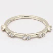 Cynthia white diamond stackable ring