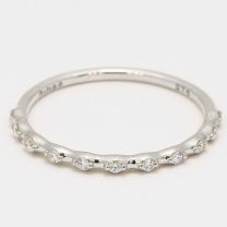 Xenna white diamond stackable ring