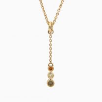 Cosmos rainbow coloured diamond lariat drop necklace