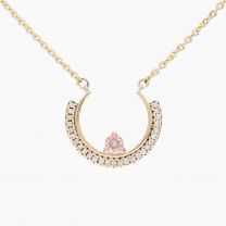Roam white and Argyle champagne diamond necklace
