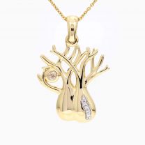 Twin Boab Champagne and White Diamond Pendant