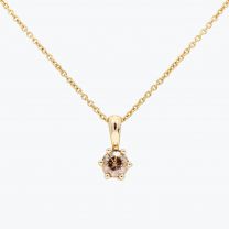 Sparkling solitaire 0.40 ct champagne diamond necklace