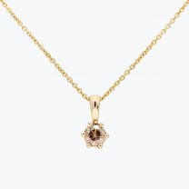 Sparkling Solitaire 0.40Ct Champagne Diamond Pendant -