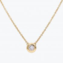 0.20 Carat bezel set white diamond lumiere necklace